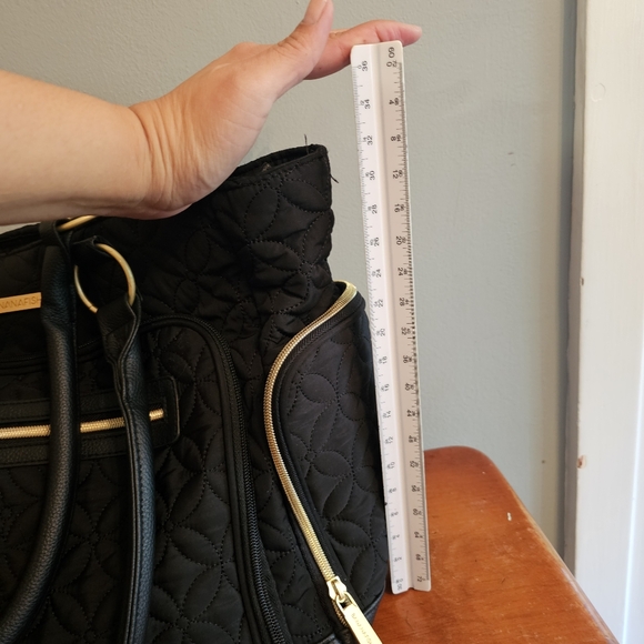 BananaFish Black Quilted Pumping Diaper Bag Gold Toned Hardware - Picture 15 of 15